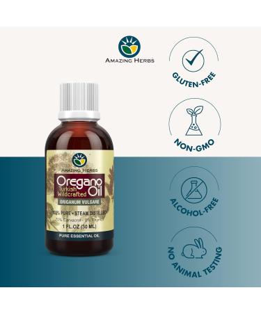 Buy Amazing Herbs Pure Oregano Essential Oil - 100% Pure Oregano Oil for Cardiovascular Gastrointestinal & Respiratory Health - 1 Fl Oz - International Shipping Available - Buy Online on GoSupps.com