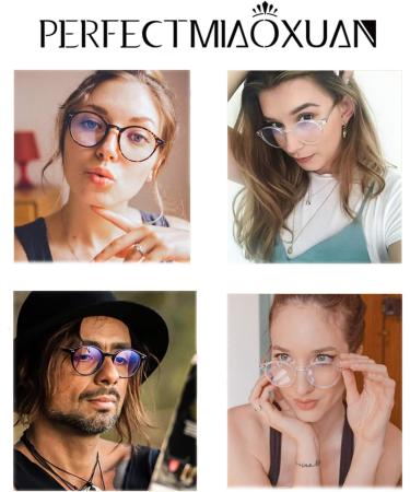 2 Pack Blue Light Blocking Glasses Anti Blue Light Gaming Glasses Retro Fashion Frame Non-Prescription Lens Anti Fatigue Headache Computer Screen Glasses for Women and Men Unisex Round Glasses A2 3pack black+flower+pink - Buy Online on GoSupps.com