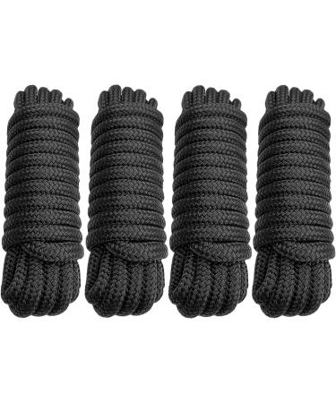 Dock Lines 4 Pack 5/8" x 20' Double Braided Nylon Boat Dock Lines Pre-spliced with a 15" Loop Easy to Handle Boat Ropes for Docking Marine-Grade Dock Lines for Boats 5/8 Inch Boat Lines J-FM TWNTHSD 5/8" x 20' (4 PK)