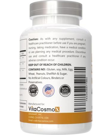 VitaCosmoX Lutein with Zeaxanthin Vegan Capsules 240 Count 40 mg Lutein + 4 mg Zeaxanthin per Serving Non-GMO Gluten-Free - Buy Online on GoSupps.com