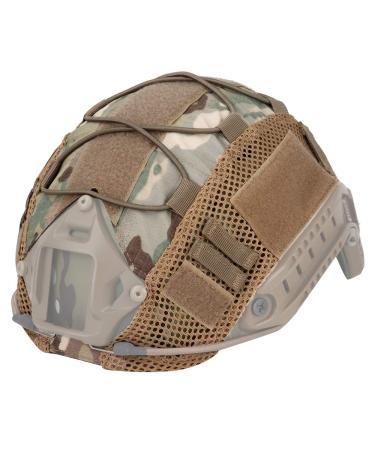 Blueana Tactical Helmet, Military Helmet Airsoft Multicam Cover Fast Helmet Camouflage Helmet Cloth with Elastic Cord in Size M