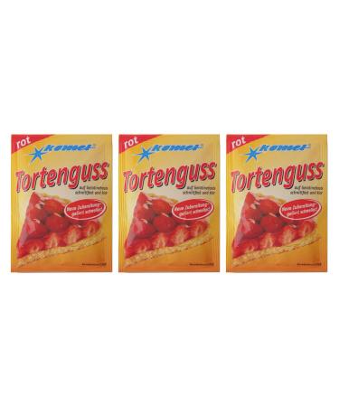 Pack of 3 Komet red cake glaze (3 x 15 g) for 375 ml water or gelatine-based fruit juice