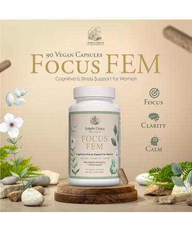 Ample Grace Focus FEM Women s Cognitive & Focus Supplement 90 Vegan Capsules - Nootropic & Adaptogen Blend with Lion s Mane Bacopa Ashwagandha Mental Clarity and Memory Supplements - Buy Online on GoSupps.com