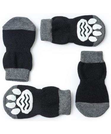 Pet Heroic Indoor Anti-slip socks for dogs and cats-8 sizes from S to 5XL for small-rious animals-Paw protection and traction thanks to silicone gel-black black mode 2x large