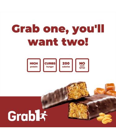 GRAB1 Sugar Free Protein Bars - Pack of 12 - Peanut Caramel - Buy Online on GoSupps.com