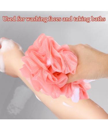 Beavorty Bath Loofah Mesh Shower Loofah Exfoliating Body Scrubber Soft Mesh Pouf Ball Exfoliator Bathing Accessory for Women Men Pink - Buy Online on GoSupps.com