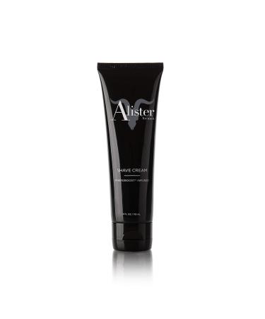 Alister For Men Shave Cream Rich Softening Lather For Smooth Skin + Less Irritation - Pheroboost Infused with Mint Eucalyptus + Lavender - Vegan Cruelty-Free Sulfate-Free Paraben-Free - 4oz