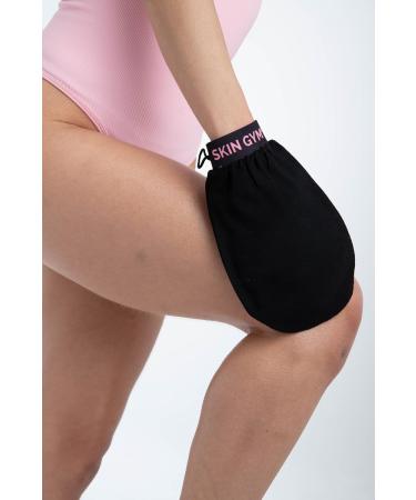 Skin Gym Exfoliating Body Mitt Scrubber - Deep Exfoliating Gloves for Smooth Glowing Skin - Dead Skin Remover & Pore Unclogger - Black - Buy Online on GoSupps.com