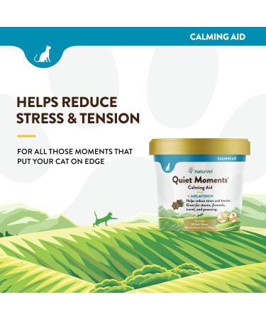 NaturVet Quiet Moments Cat Calming Aid with Melatonin - 60 Soft Chews - Buy Online on GoSupps.com