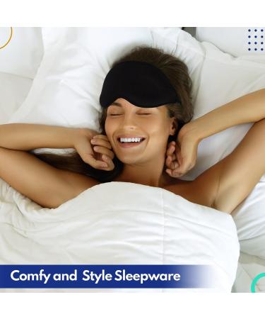 TSUZY 3D Contoured Sleep Eye Mask for Men & Women - 100% Blackout - Adjustable Strap - Includes Earplugs & Travel Pouch - Ideal for Sleeping, Travel, Yoga - Small Size - Buy Online on GoSupps.com