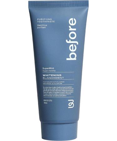 SuperMint Whitening Toothpaste - Clean, Natural Ingredients, Low Abrasion, Long Lasting Freshness | 3.5oz Plant Based Recyclable Tube - Buy Online on GoSupps.com
