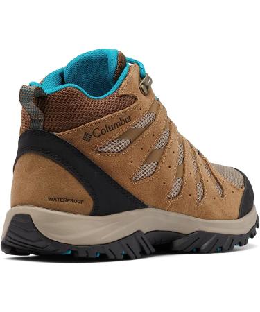 Columbia Women's Redmond III Mid Waterproof Hiking Shoe - 8 Wide - Khaki/Sea Level - Buy Online on GoSupps.com