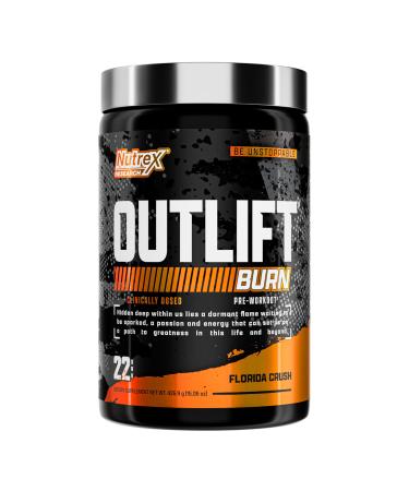 Nutrex Outlift Burn Pre-Workout Supplement for Energy Focus & Endurance | Metabolyte L-Citrulline Beta-Alanine & Caffeine | Thermogenic Formula for Performance (22 Servings Florida Crush) Florida Crush 14.72 Ounce (Pack