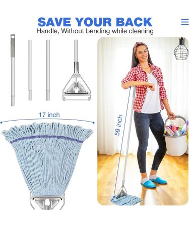 String Mop Heavy Duty for Floor Cleaning- Industrial Commercial Mop with 59inch Mop Handle  Wet Mop for Home Garage Office  Workshop  Warehouse Floor Cleaning industrial mop 1 industrial mop - Buy Online on GoSupps.com