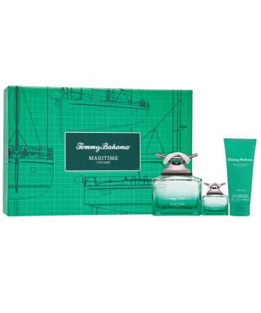 Tommy Bahama Maritime Voyage Eau de Cologne for Men 3 PC Gift Set - 2x EDC Spray + After Shave Balm