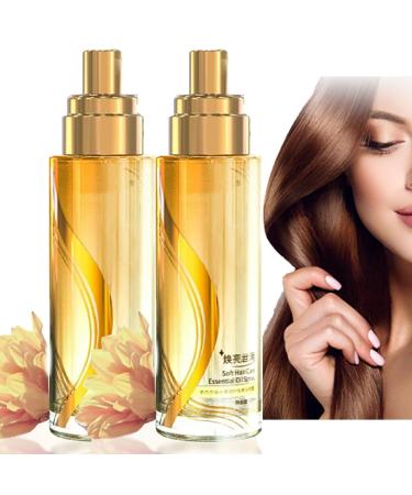 Aceite Esencial Perfumado para el Cuidado del Cabello Aceite Para Cabello Sedoso Hidratante Y Fortalecedor Long-Lasting Lightweight Hair Soft Essential Oil Spray (Gold)