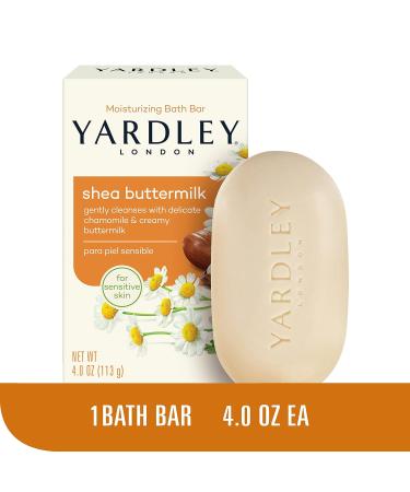 Yardley London Shea Buttermilk Chamomile Bath Bar 4oz (Pack of 4) - Gentle & Moisturizing formula for Sensitive Skin - Buy Online on GoSupps.com