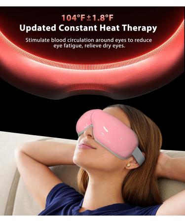 Smart Eye Massager with Heat & Compression - Relieve Dry Eyes Migraines & Eyestrain - Eye Mask for Relaxation & Sleep - Perfect Gift for Men & Women (Pink - Buy Online on GoSupps.com