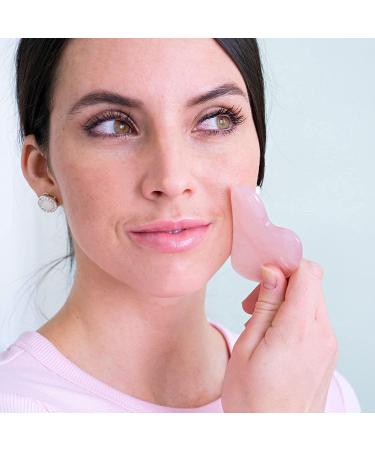 Original Jade Roller & Gua Sha Set | Natural Rose Quartz Facial Tools for Toning & Firming Skin - Buy Online on GoSupps.com