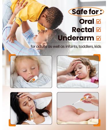 Digital Oral Thermometer for Adults, Kids & Babies | Medical Grade Easy Read Fever Thermometer - Indoor/Outdoor Use - Buy Online on GoSupps.com