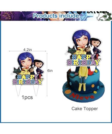 37pcs Coraline Cake Decorations with 1pcs Halloween Cake Topper 36pcs Cute Cupcake Toppers for Girls Birthday Party Decorations - Buy Online on GoSupps.com