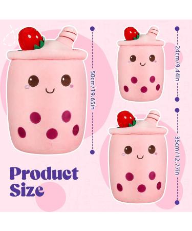 BoBa Plushie Bubble Tea & Ice Cream Fruit Plush Pillow - 35cm Pink - Buy Online on GoSupps.com