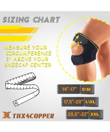 Thx4COPPER Compression Dual Patella Knee Brace - Adjustable Knee Strap for Pain Relief and Support (XX-Large) - Buy Online on GoSupps.com