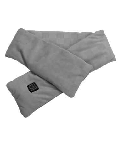 Heated scarf soft washable electrical heating scarf USB operations 3-temperature adjustable neck wrap for indoors and outside (gray)