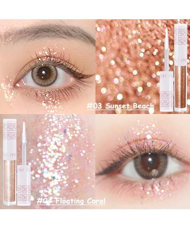 6Pcs Korean Liquid Glitter Eyeshadow and Eyeliner Set - Long Lasting Metallic Shimmer Makeup Kit with Quick Drying Formula and Pigmented Loose Glitter Glue for Crystal Eye Makeup - Buy Online on GoSupps.com