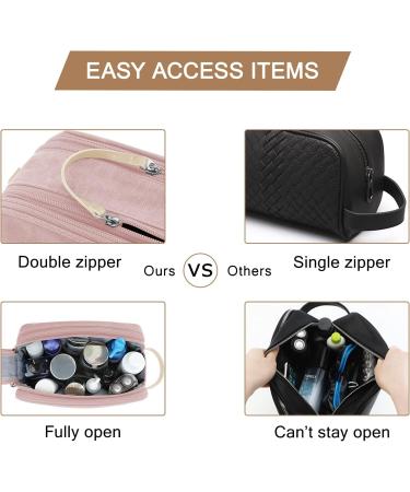 Toiletry Bag for Women BAGSMART Travel Toiletry Organizer Dopp Kit Water-Resistant Shaving Bag for Toiletries Accessories Pink Canvas Pink Canvas -Medium - Buy Online on GoSupps.com