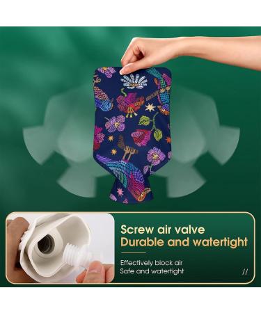Birds Flowers Hot Water Bottle with Plush Cover | Hand Warmer for Adults & Kids | 26.5x15.3cm - Perfect for Cozy Comfort - Buy Online on GoSupps.com