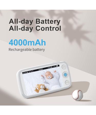 KAWA 2K Baby Monitor 5" IPS Screen Video Baby Monitor with Camera and Night Vision TF Card Storage(Not Included) 4000mAh 4X Zoom 2-Way Talk 180 Flip Lullabies Temp Sensor 1000ft Range (S7) Brown - Buy Online on GoSupps.com
