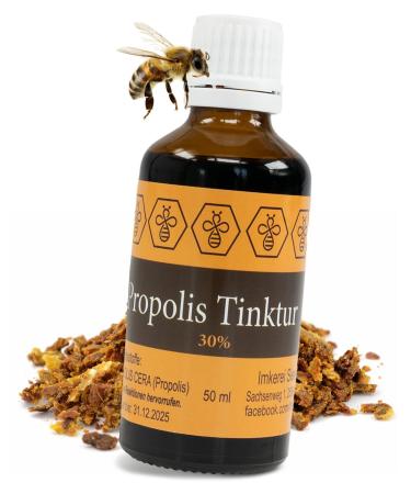North Bush Propolis Tincture with 30% propolis from our own beekeeping - 50ml propolis drops of bees propolis extract - propolist tincture - beekeeping quality 50 ml (1 Pack)
