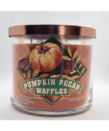 Bath Body Works White Barn 3-Wick Candle w/Essential Oils - 14.5 oz - 2022 Autumn Scents! (Pumpkin Pecan Waffles)