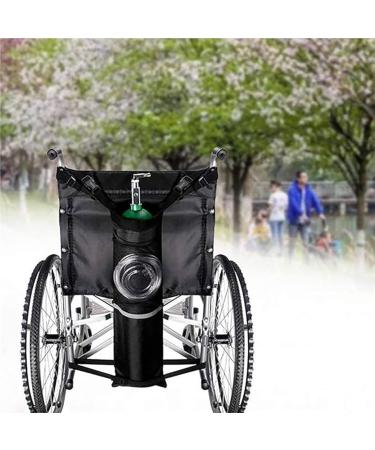 Wheelchair Oxygen Cylinder Bag Oxygen Bottle Holder with Reflective Strip Sturdy Hemming/Adjustable Non Slip Buckle for Medical Home and Hospital