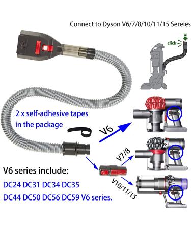 Pet Brush Vacuum Groomer Attachment for Dyson V6-V15 | Shedding Tool for Dogs & Cats | Hair Remover Comb with Extension Hose & Adapter - Buy Online on GoSupps.com