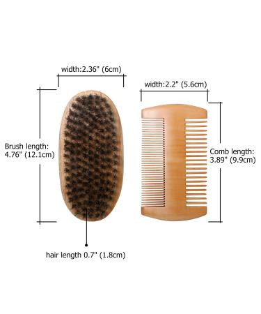 Luxury Men's Beard Care Set - Boar Bristle Brush & Comb in Gift Box | Perfect Father's Day Gift - Buy Online on GoSupps.com