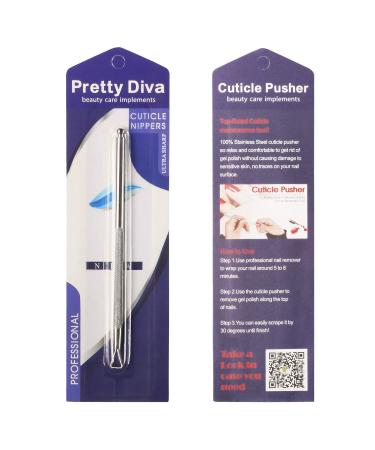 Pretty Diva Stainless Steel Cuticle Pusher Tool - Triangle Peeler Scraper for Gel Polish Removal | Manicure Pedicure Nail Care Tool - Buy Online on GoSupps.com