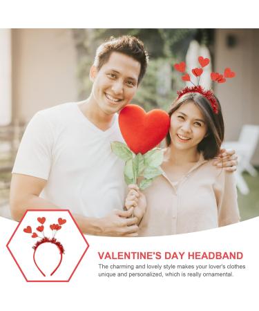 FOMIYES Valentines Day Headbands Red Heart Headband Boppers Sequin Hair Hoop Hairband for Women Girls Party Dress Accessories - Buy Online on GoSupps.com