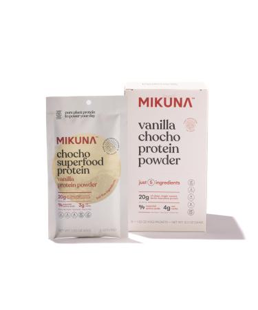 Mikuna Chocho Superfood Protein Plant-Based Protein Powder Travel Packs - Vegan Gluten Free 3g Net Carbs or Less and Bioavailable Non-Isolate (8 Servings Vanilla) Vanilla 0.76 Pound (8 Servings)