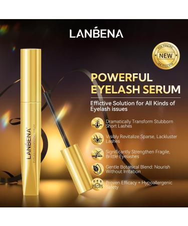 LANBENA EYELASH ENHANCING SERUM - Natural Nourishment for Fuller Longer Lashes & Defined Brows | 3mL/0.10 fl oz - Cold-Pressed Formula Vegan & Cruelty-Free  - Buy Online on GoSupps.com