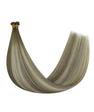 Buy Youngsee Genius Weft Ombre Real Hair Tresses 60cm - Light Ash Brown Blonde Weave Extensions - 25g #7/7/Icy - Buy Online on GoSupps.com