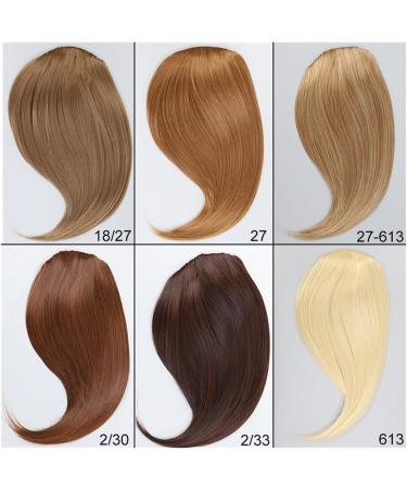Bangs Hair Synthetic Side Bangs Hair Extensions Clip in Side Bangs Fake Fringe Hairpiece High Temperature Black Blonde False Hair Hair Extensions(SW233-03) - Buy Online on GoSupps.com