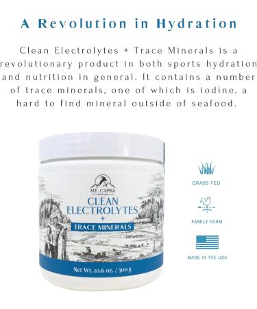 Mt. Capra Clean Electrolytes + Trace Minerals | Whole Food Minerals from Grass-Fed Goat Milk | Hydrating and Easy to Mix | 30 Servings - 10.6 oz - Buy Online on GoSupps.com