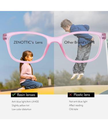 ZENOTTIC Kids Blue Light Blocking Glasses - Anti Glare Lens, Lightweight Frame - For Boys and Girls (Pink) - Buy Online on GoSupps.com