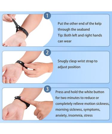 Motion Sickness Wristband - Anti-Nausea Relief Seabands for Adult & Kids - Pregnant Women - Acupressure Nausea Relief - Black Natural Leather - Buy Online on GoSupps.com