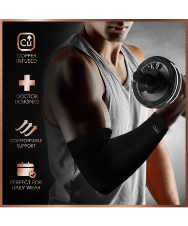 Dr. Frederick's Original Copper Compression Elbow Sleeve - Elbow Support for Men & Women - Tendonitis Pain Relief - Golf & Tennis Elbow Brace - Small Size - International Shipping - Buy Online on GoSupps.com