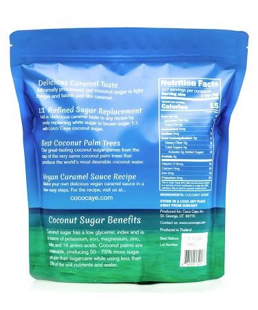 Coco Caye Coconut Sugar - Vegan, Paleo, Gluten-Free, Fine Granulated & Carmelized - Buy Online on GoSupps.com