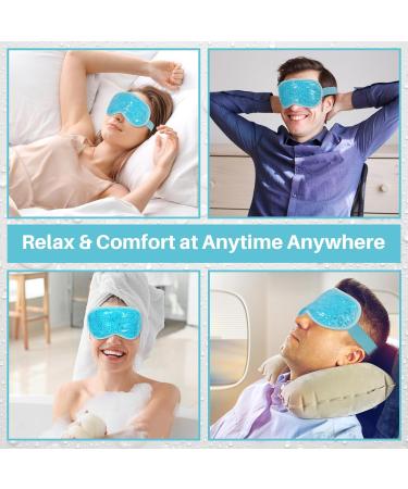 MIVORA Cooling Gel Mask for Puffy Eyes - Hot Cold Therapy for Migraine, Dark Circles, Sinus Pain - Reusable, Light Blue - Buy Online on GoSupps.com