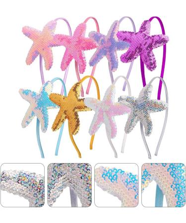 Minkissy Seestern Headband Set - 8pcs Sequin Mussel Marine Animal Hair Bands for Mermaid Cosplay & Girls' Birthday Gifts - Buy Online on GoSupps.com